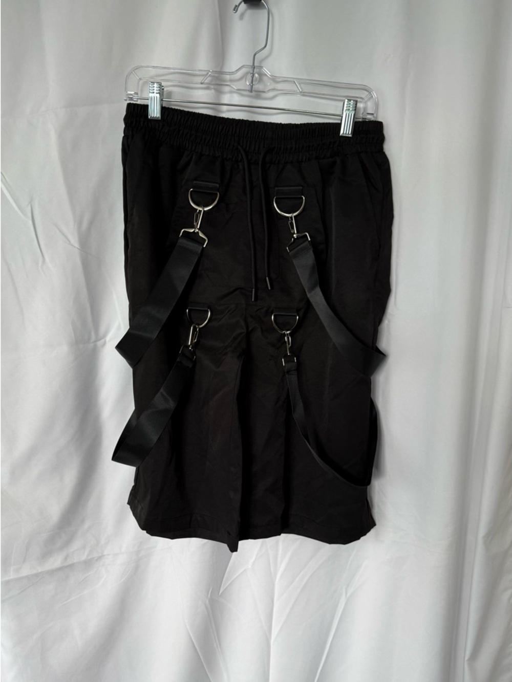 Men's Black Utility Strap Shorts